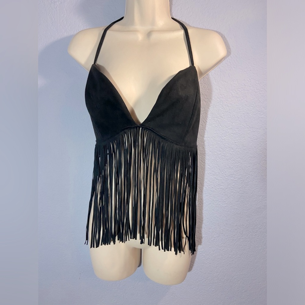 Fringe cowgirl halter top